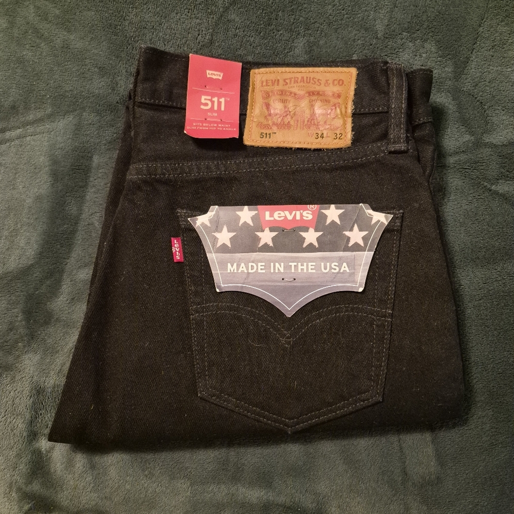 Levi's 511 Men's Black Denim Cone MILLS Jeans